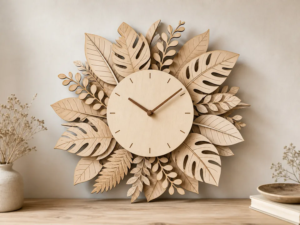Preview design: Layered Botanical Wall Clock