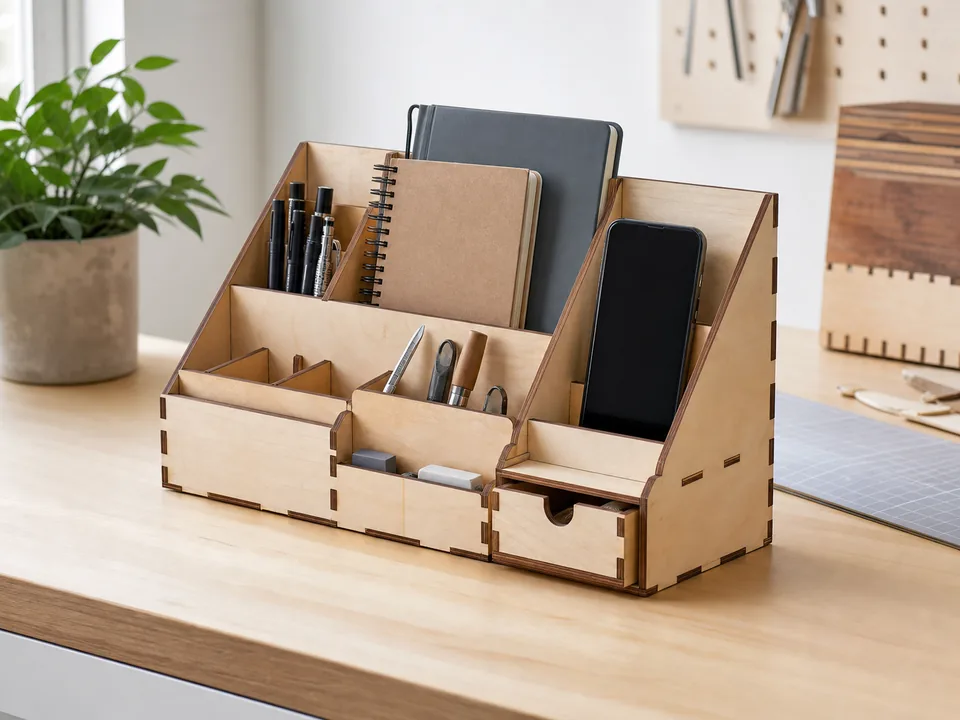 Preview design: Plywood Desk Organizer
